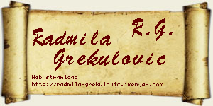 Radmila Grekulović vizit kartica